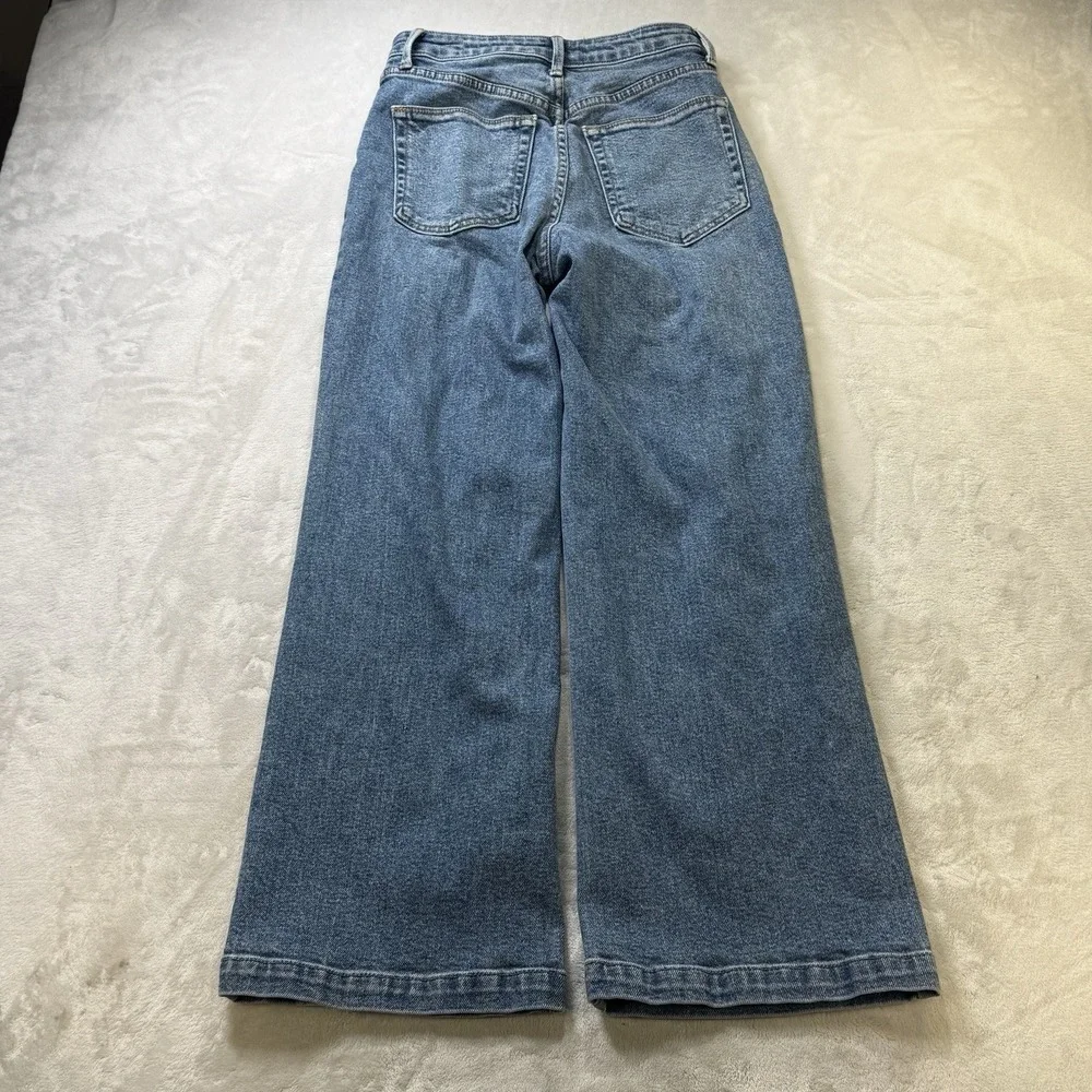 Just Black Denim Wide Leg Jeans Medium Wash Made in USA Size 25